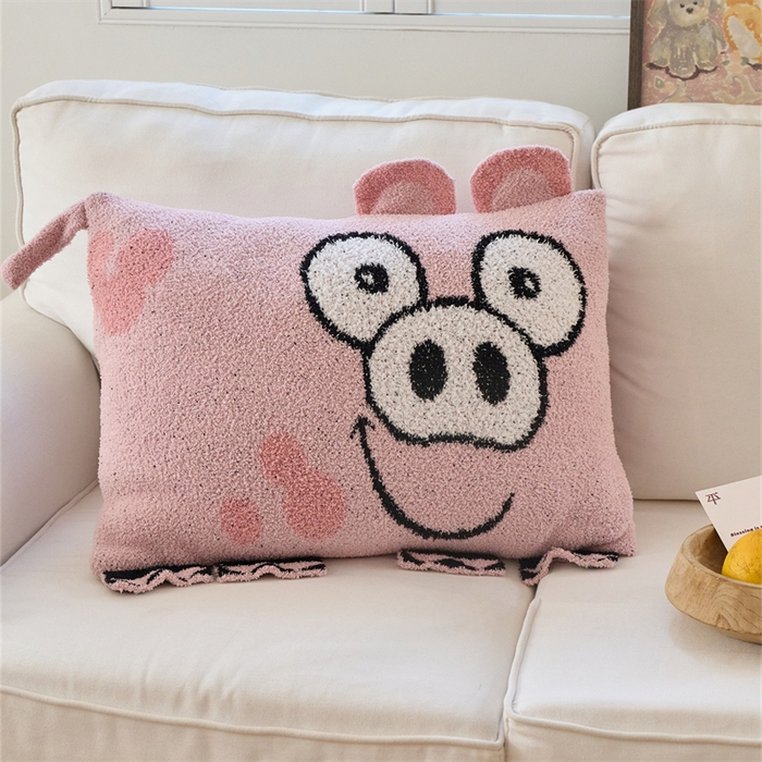 暖绵绵家纺 2026新款可爱卡通半边绒抱枕含芯-黎花猪（大号抱枕券后/折后零售价不得低于153元，小号抱枕不得低于99元） 小号黎花猪