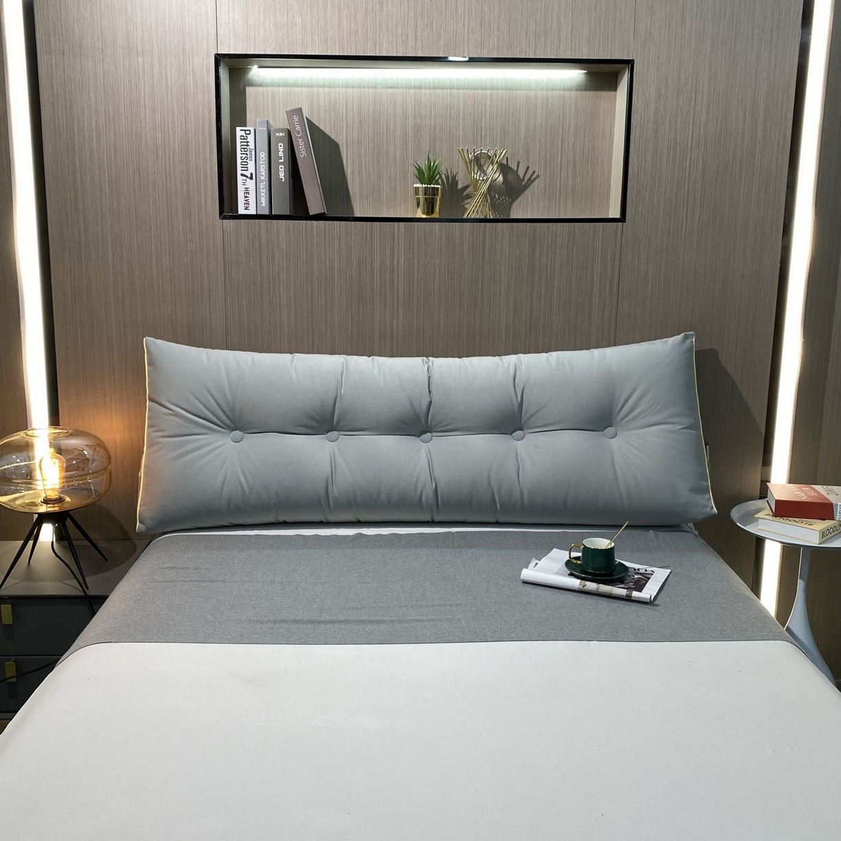 91家纺网 家纺一手货源 找家纺 沐沐家纺 2026新款宝宝绒三角大靠垫 浅灰