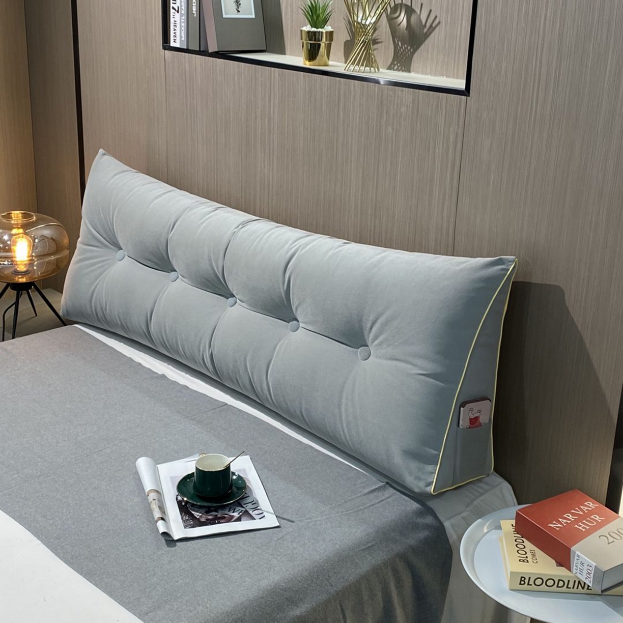 91家纺网 家纺一手货源 找家纺 沐沐家纺 2026新款宝宝绒三角大靠垫 浅灰