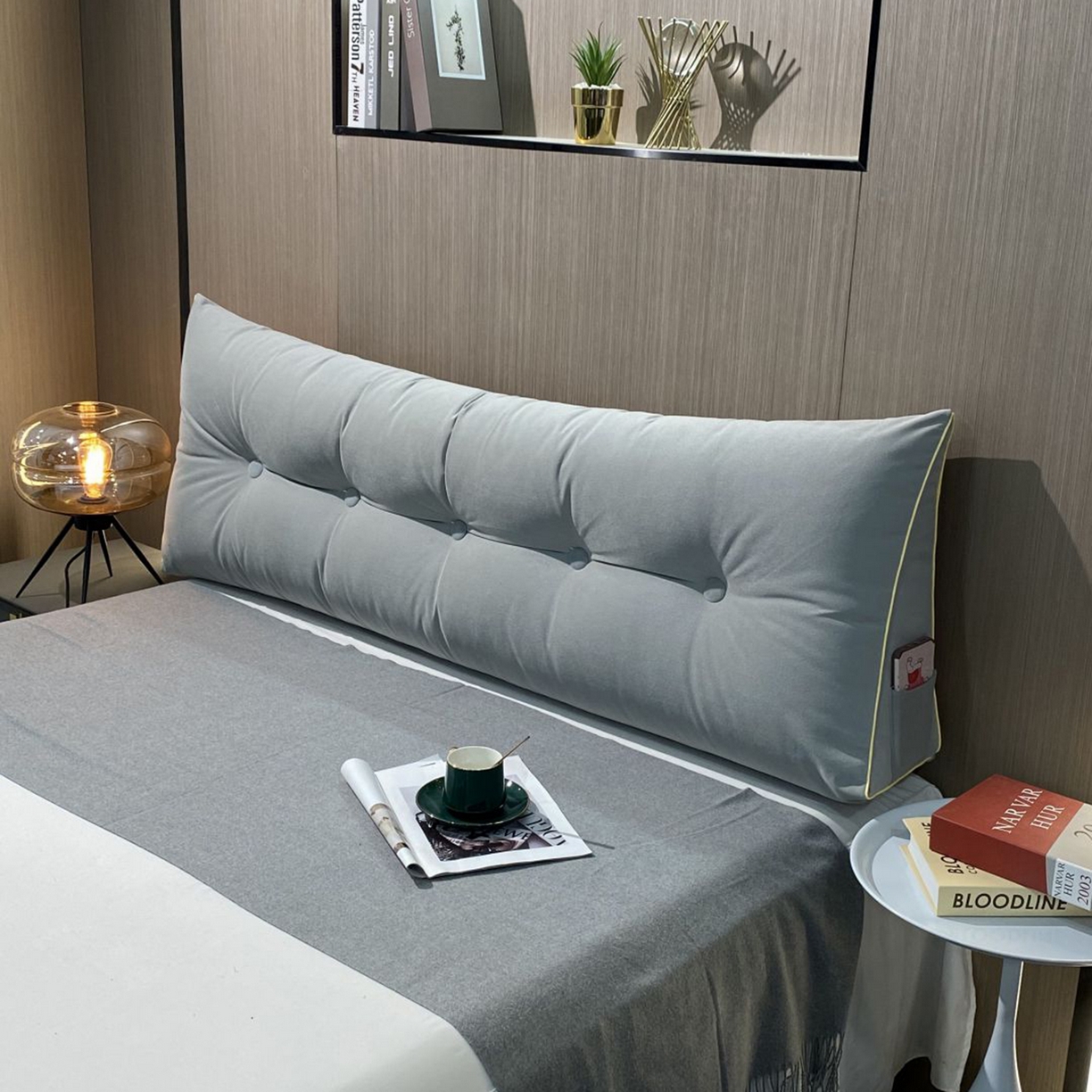 91家纺网 家纺一手货源 找家纺 沐沐家纺 2026新款宝宝绒三角大靠垫 浅灰