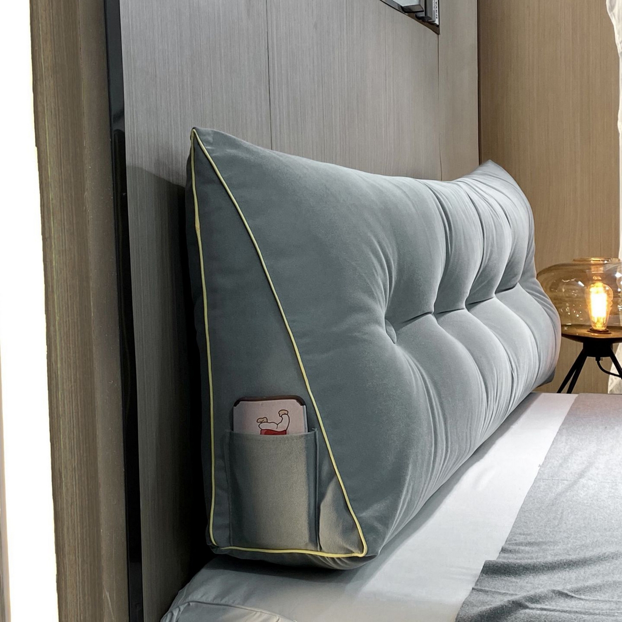 91家纺网 家纺一手货源 找家纺 沐沐家纺 2026新款宝宝绒三角大靠垫 浅灰