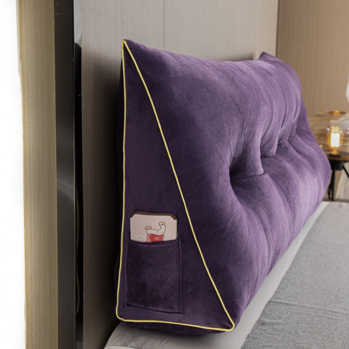 91家纺网 家纺一手货源 找家纺 沐沐家纺 2026新款宝宝绒三角大靠垫 紫色