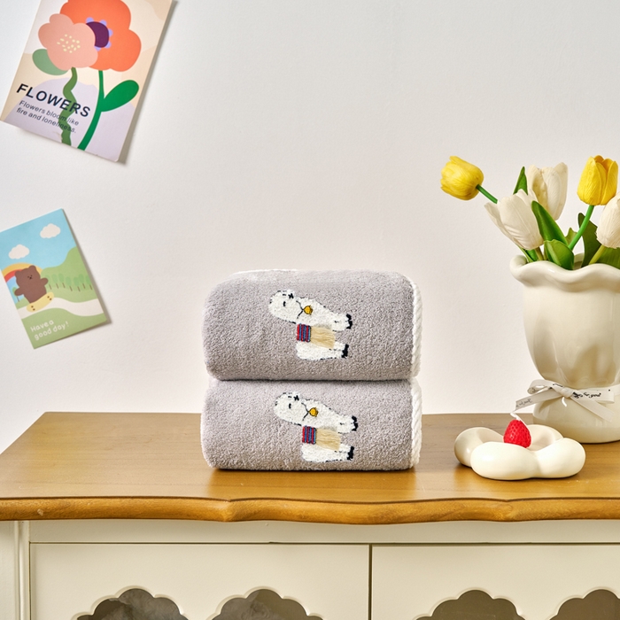 91家纺网 家纺一手货源 找家纺 棠薇家纺 2025新款强吸水毛巾超细纤维速干毛巾运动巾擦手巾-羊驼 羊驼灰 75x35cm/条