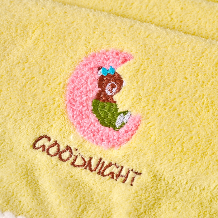 91家纺网 家纺一手货源 找家纺 棠薇家纺 2025新款强吸水毛巾超细纤维速干毛巾运动巾擦手巾-月亮熊 月亮熊黄 75x35cm/条