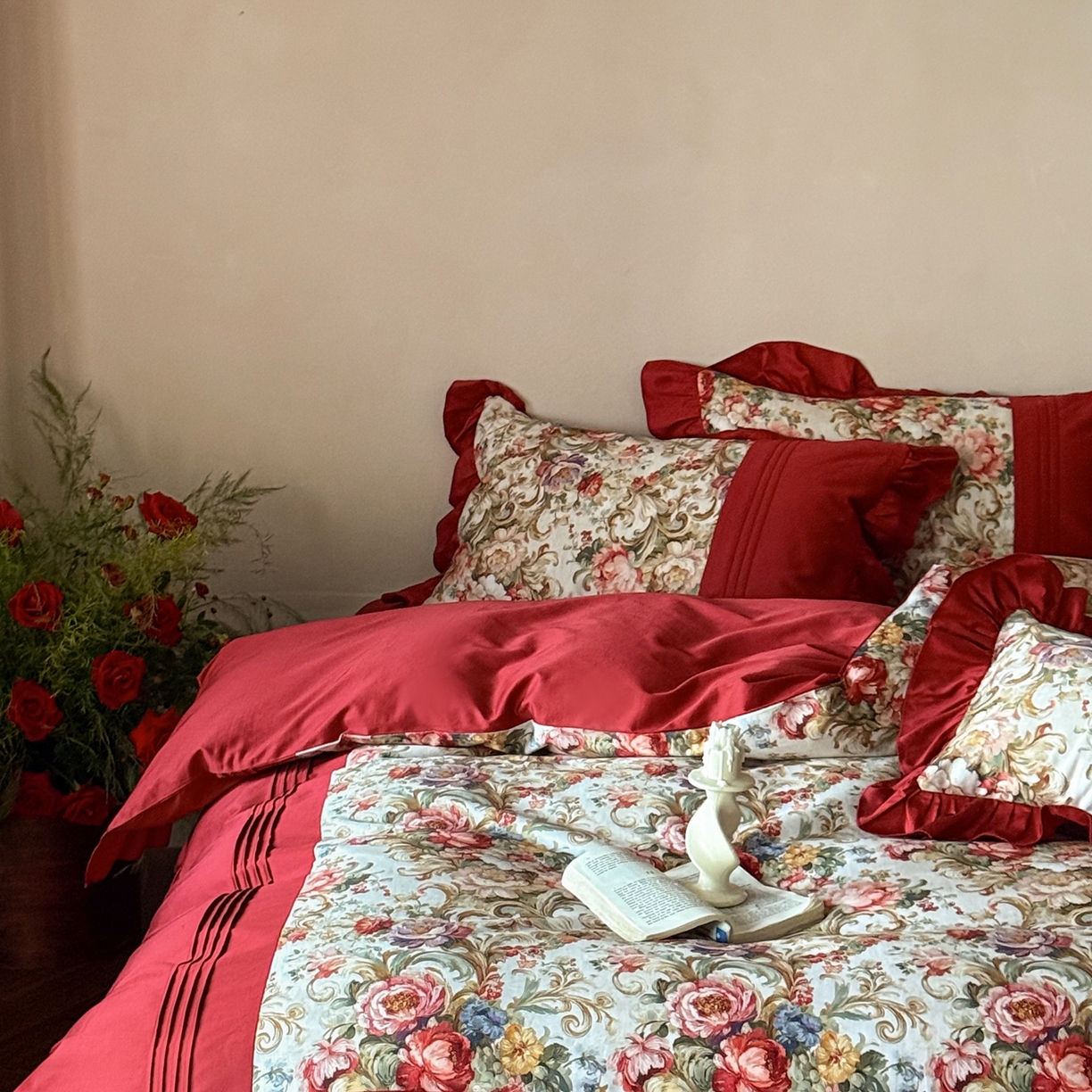 91家纺网 家纺一手货源 找家纺 （总）优然居家纺 2026新款全棉纯棉数码印花复古风四件套-南法假期（会员-20 控价【基础价】468/488 88折活动价411/429）