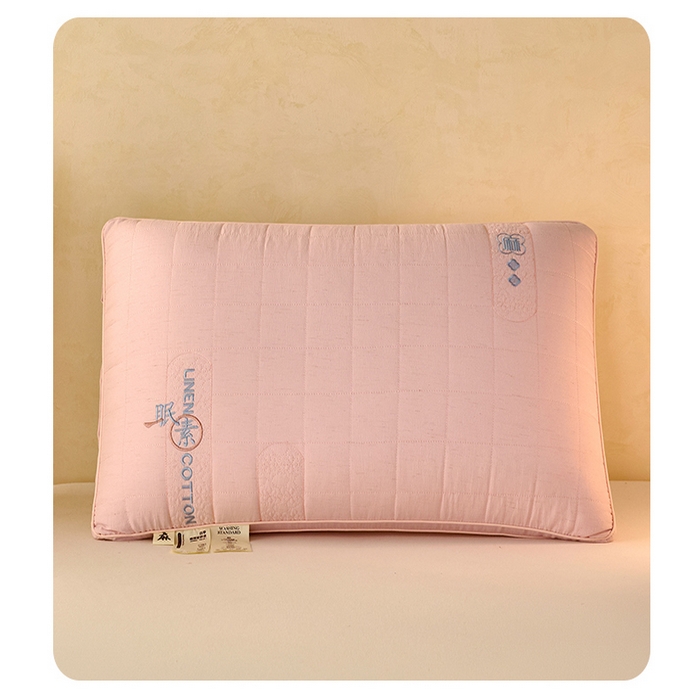 91家纺网 家纺一手货源 找家纺 （总）怡薇格枕芯 2026新款锦麻刺绣护颈枕头枕芯