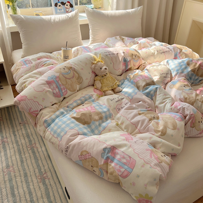 91家纺网 家纺一手货源 找家纺 六巷胡同 2026新款40支全棉13070卡通单品被套 草莓甜心犬