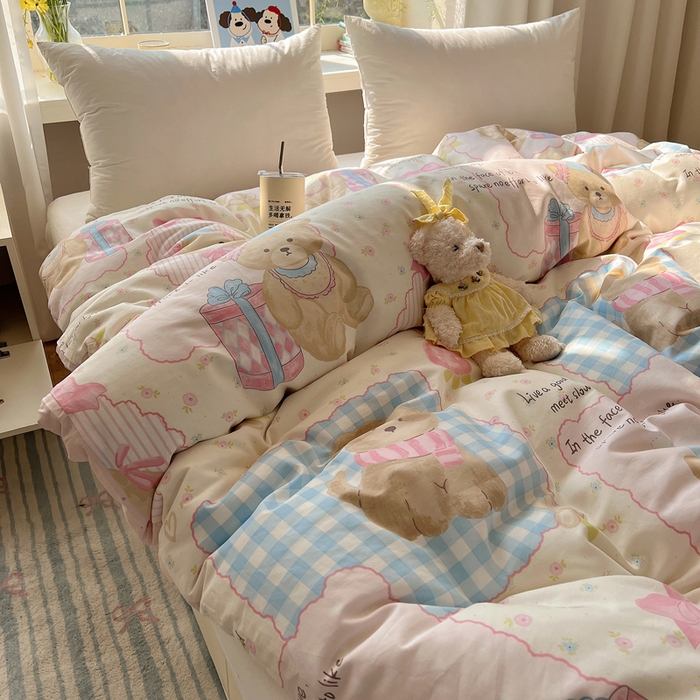 91家纺网 家纺一手货源 找家纺 六巷胡同 2026新款40支全棉13070卡通单品被套 草莓甜心犬