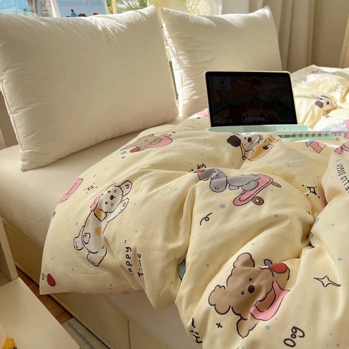 91家纺网 家纺一手货源 找家纺 六巷胡同 2026新款40支全棉13070卡通单品被套 法棍滑板狗