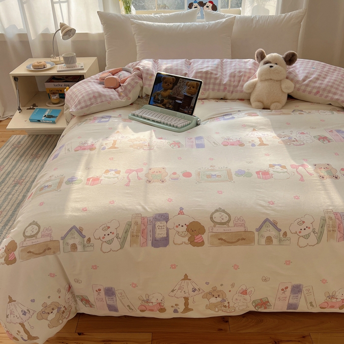 91家纺网 家纺一手货源 找家纺 六巷胡同 2026新款40支全棉13070卡通单品被套 欢乐课堂趴