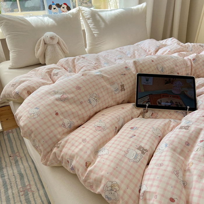 91家纺网 家纺一手货源 找家纺 六巷胡同 2026新款40支全棉13070卡通单品被套 卡哇伊猫咪