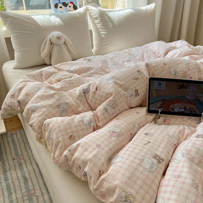 91家纺网 家纺一手货源 找家纺 六巷胡同 2026新款40支全棉13070卡通单品被套 卡哇伊猫咪