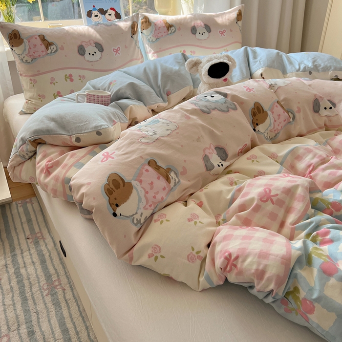 六巷胡同 2026新款40支全棉13070卡通单品被套 洋气柯基崽