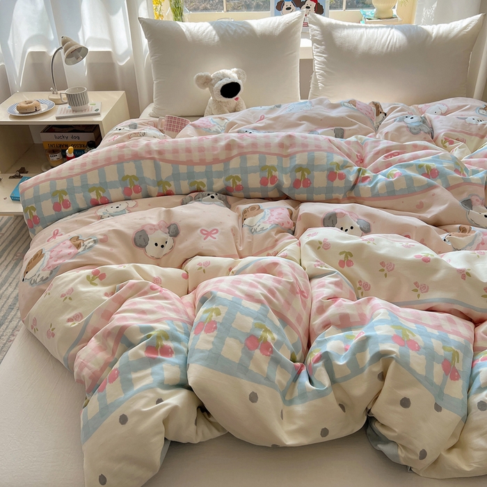 91家纺网 家纺一手货源 找家纺 六巷胡同 2026新款40支全棉13070卡通单品被套 洋气柯基崽