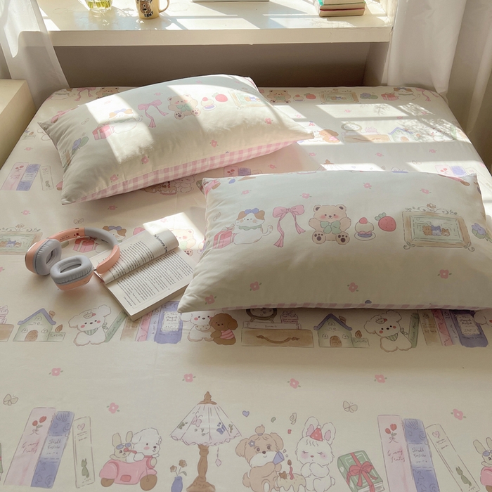 91家纺网 家纺一手货源 找家纺 六巷胡同 2026新款40支全棉13070卡通单品枕套 欢乐课堂趴