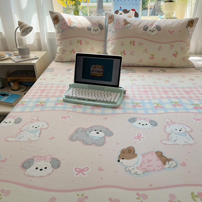 91家纺网 家纺一手货源 找家纺 六巷胡同 2026新款40支全棉13070卡通单品枕套 洋气柯基崽