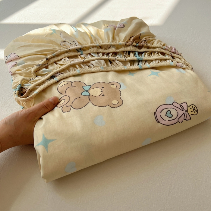 91家纺网 家纺一手货源 找家纺 六巷胡同 2026新款40支全棉13070卡通单品床笠 床笠叠拍图