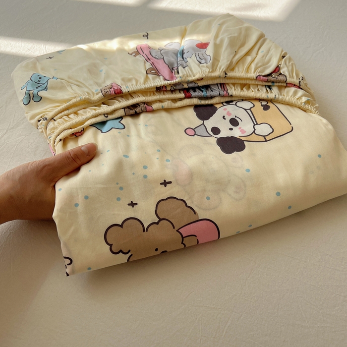 91家纺网 家纺一手货源 找家纺 六巷胡同 2026新款40支全棉13070卡通单品床笠 床笠叠拍图