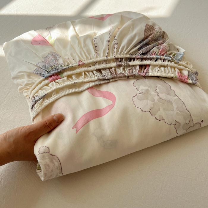 91家纺网 家纺一手货源 找家纺 六巷胡同 2026新款40支全棉13070卡通单品床笠 床笠叠拍图