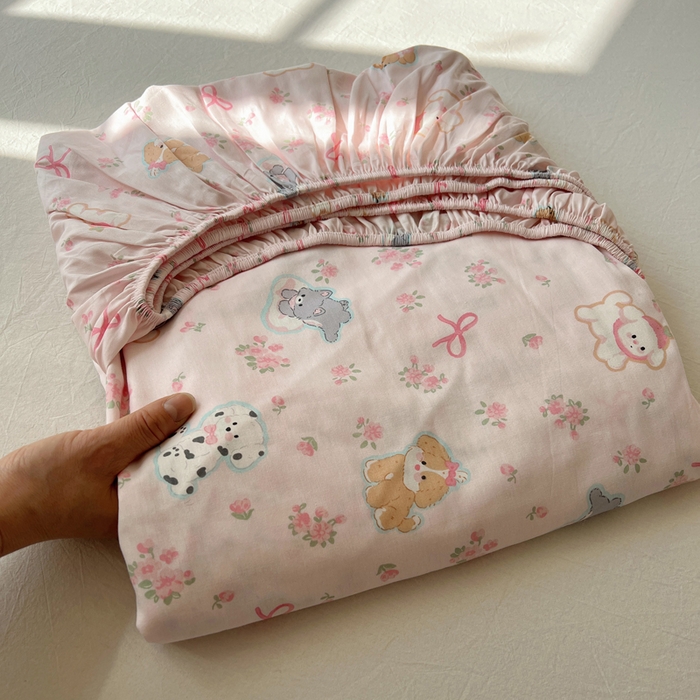 91家纺网 家纺一手货源 找家纺 六巷胡同 2026新款40支全棉13070卡通单品床笠 床笠叠拍图