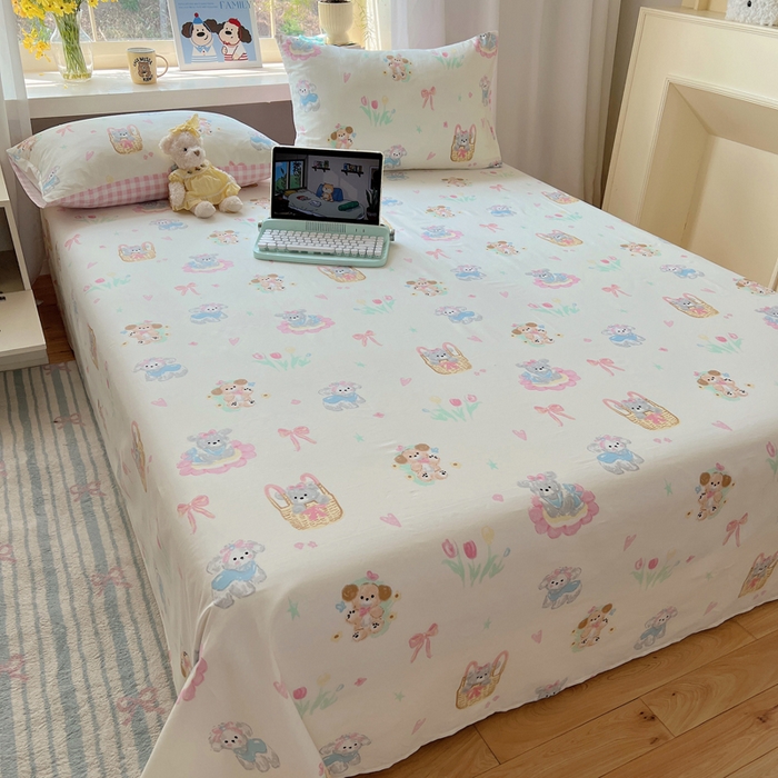 91家纺网 家纺一手货源 找家纺 （总）六巷胡同 2026新款40支全棉13070卡通单品床单