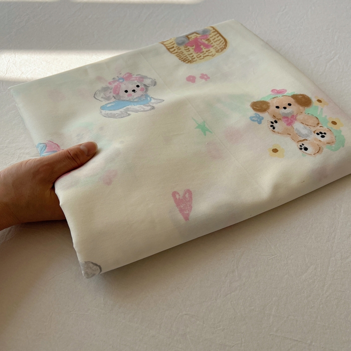 91家纺网 家纺一手货源 找家纺 六巷胡同 2026新款40支全棉13070卡通单品床单 床单叠拍图