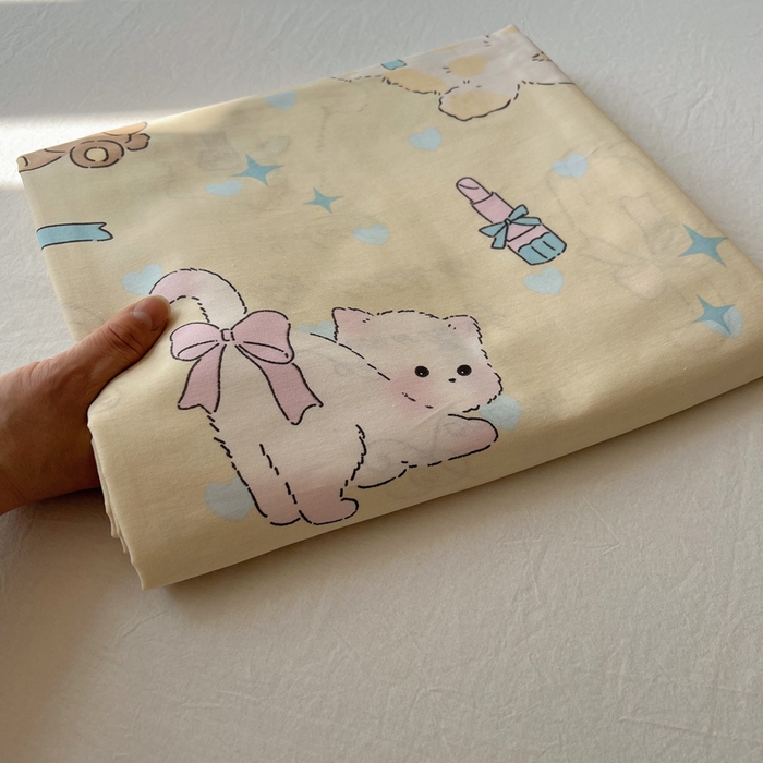 91家纺网 家纺一手货源 找家纺 六巷胡同 2026新款40支全棉13070卡通单品床单 床单叠拍图