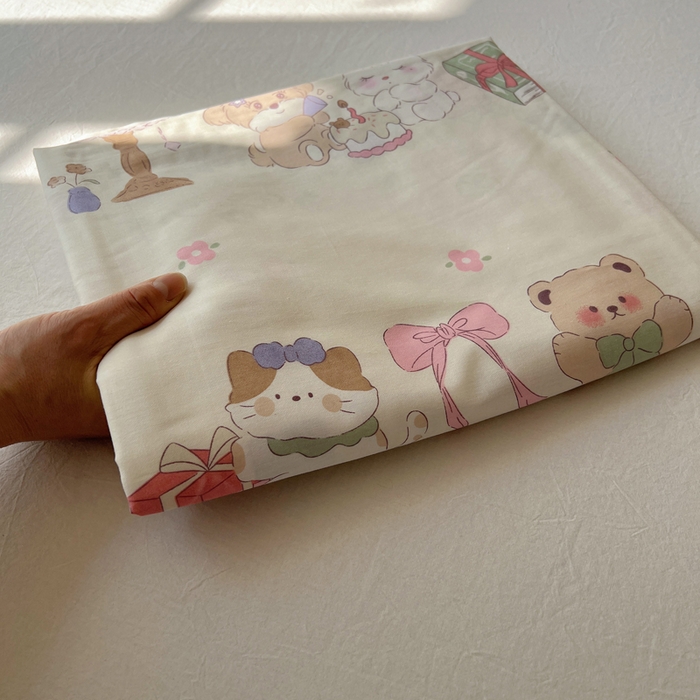 91家纺网 家纺一手货源 找家纺 六巷胡同 2026新款40支全棉13070卡通单品床单 床单叠拍图