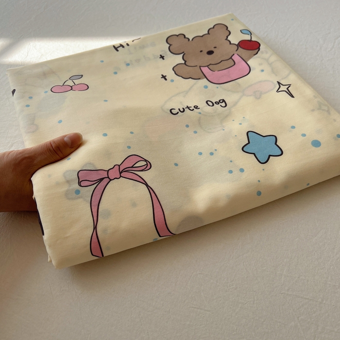 91家纺网 家纺一手货源 找家纺 六巷胡同 2026新款40支全棉13070卡通单品床单 床单叠拍图