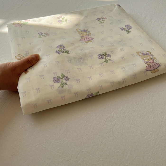 91家纺网 家纺一手货源 找家纺 六巷胡同 2026新款40支全棉13070卡通单品床单 床单叠拍图