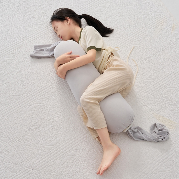 91家纺网 家纺一手货源 找家纺 良品汇馆 2026新款孕妇抱枕良品侧睡抱枕腰托夹腿侧卧托腹儿童成人抱睡枕枕头枕芯 多功能抱枕-小号-BD雾灰