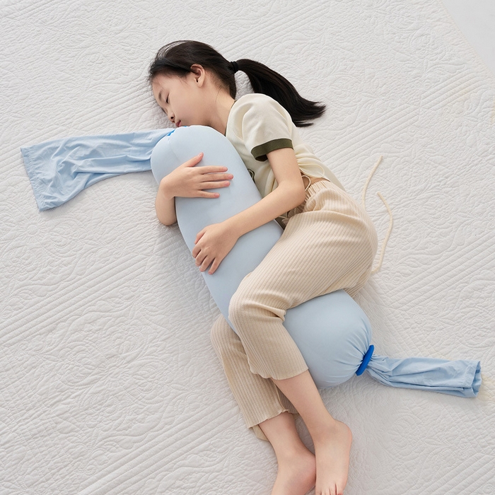 良品汇馆 2026新款孕妇抱枕良品侧睡抱枕腰托夹腿侧卧托腹儿童成人抱睡枕枕头枕芯 多功能抱枕-小号-BD海水蓝
