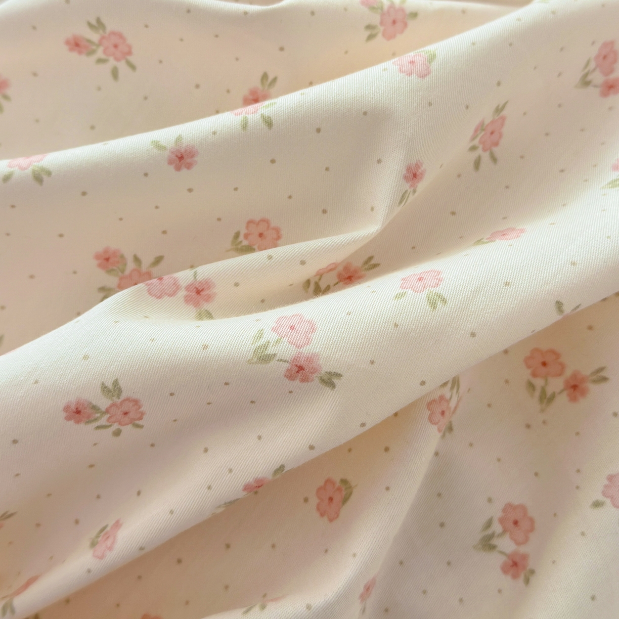 91家纺网 家纺一手货源 找家纺 清雅福 2026春夏新款INS小清新40支全棉13372四件套第一批 春之约定