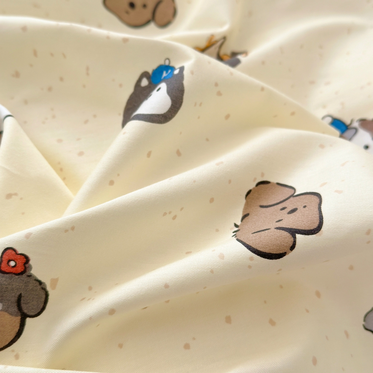 91家纺网 家纺一手货源 找家纺 清雅福 2026春夏新款INS小清新40支全棉13372四件套第一批 富贵狗