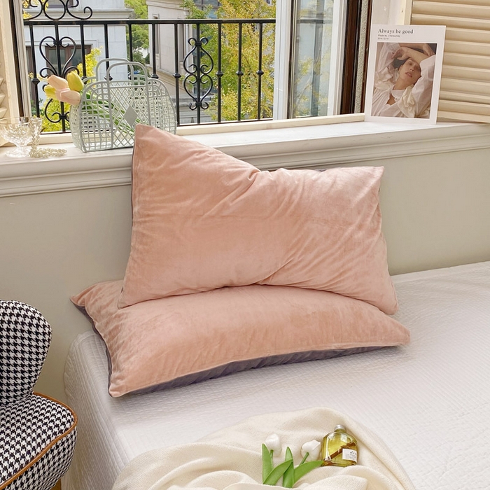 91家纺网 家纺一手货源 找家纺 （总）良品汇馆 2026新款天鹅绒枕头套子纯色保暖柔软枕套