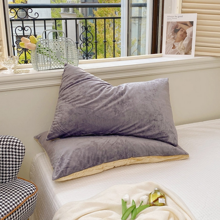 91家纺网 家纺一手货源 找家纺 （总）良品汇馆 2026新款天鹅绒枕头套子纯色保暖柔软枕套