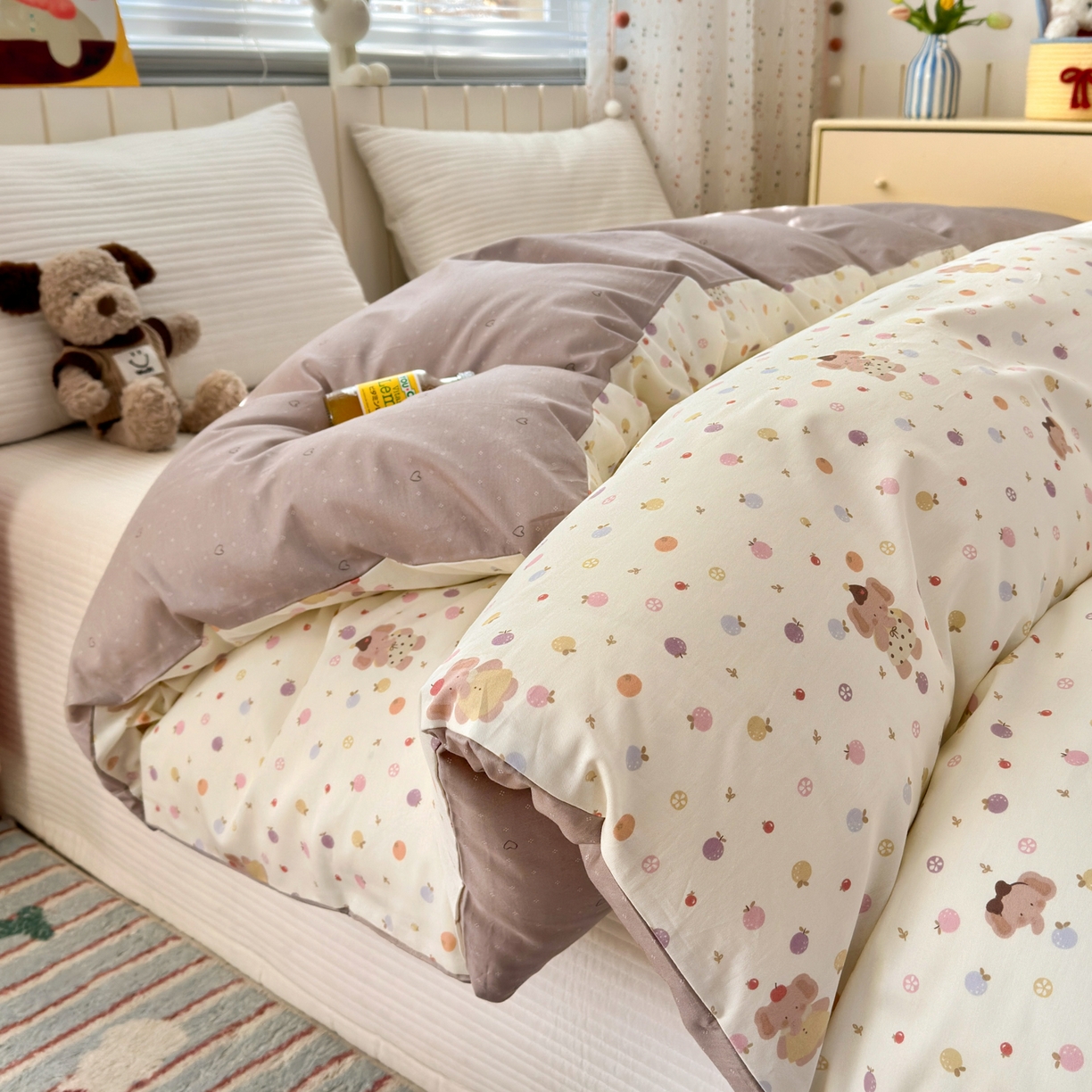 91家纺网 家纺一手货源 找家纺 （总）清雅福 2026春夏新款INS小清新40支全棉13372单被套第一批