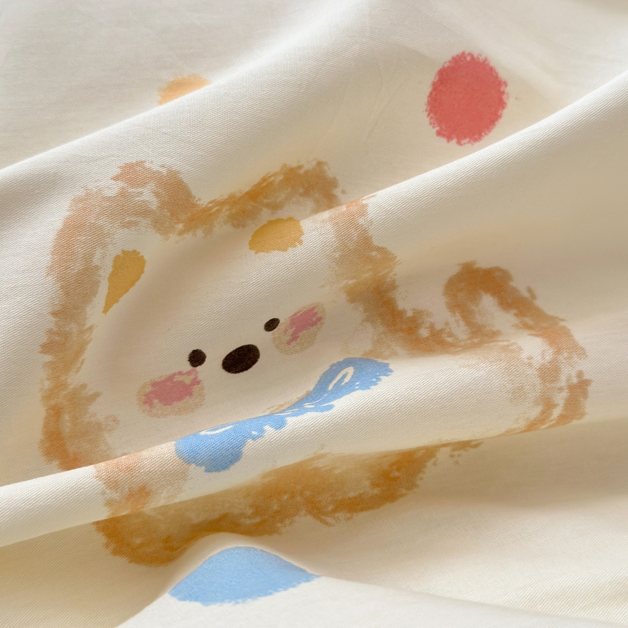 91家纺网 家纺一手货源 找家纺 清雅福 2026春夏新款INS小清新40支全棉13372单被套第一批 假日小狗