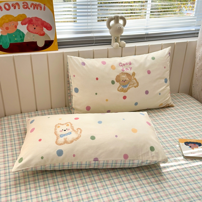 91家纺网 家纺一手货源 找家纺 （总）清雅福 2026春夏新款INS小清新40支全棉13372单枕套第一批