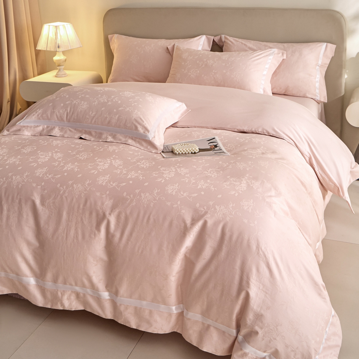 91家纺网 家纺一手货源 找家纺 （总）【控价】新方向 2026年提花50s双股全棉贡缎长绒棉纯棉四件套-繁花