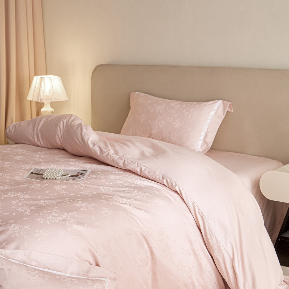 91家纺网 家纺一手货源 找家纺 （总）【控价】新方向 2026年提花50s双股全棉贡缎长绒棉纯棉四件套-繁花