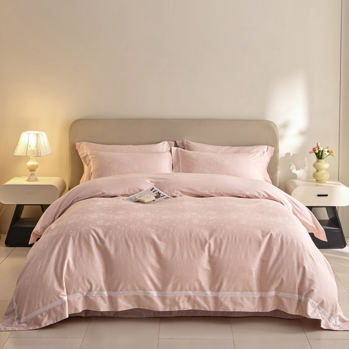 91家纺网 家纺一手货源 找家纺 （总）【控价】新方向 2026年提花50s双股全棉贡缎长绒棉纯棉四件套-繁花