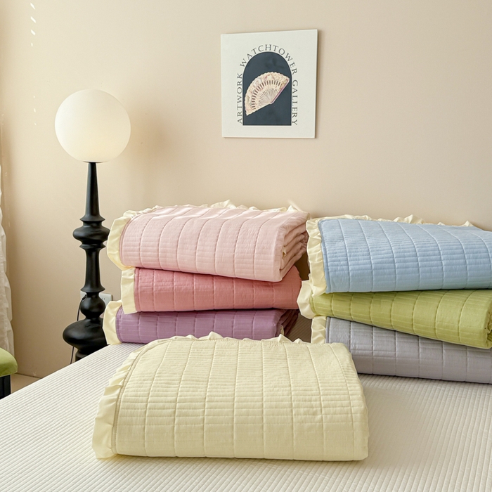 （总）妮可 2026新款绗缝多功能四季款花边单床盖床盖单件单品床盖