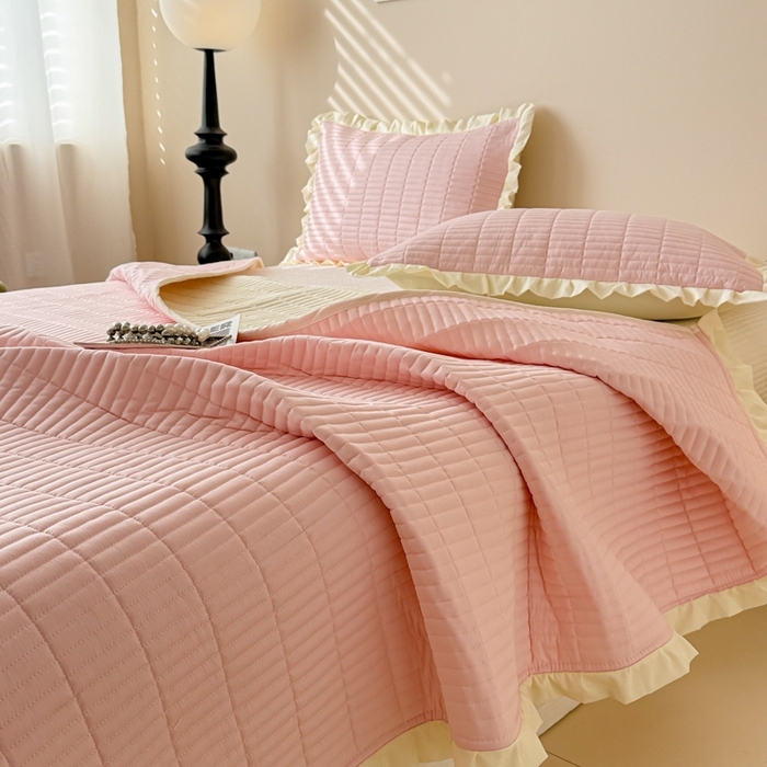 91家纺网 家纺一手货源 找家纺 （总）妮可 2026新款绗缝多功能四季款花边单床盖床盖单件单品床盖