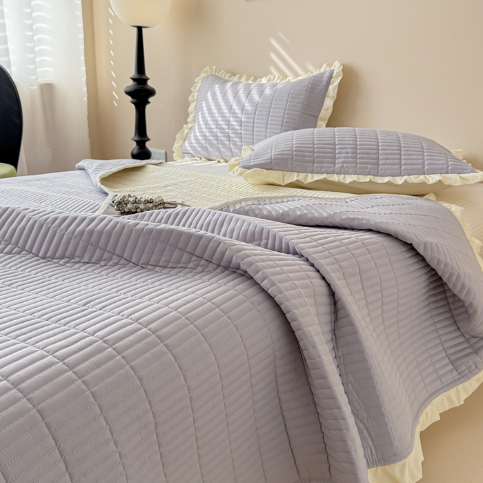 91家纺网 家纺一手货源 找家纺 （总）妮可 2026新款绗缝多功能四季款花边单床盖床盖单件单品床盖