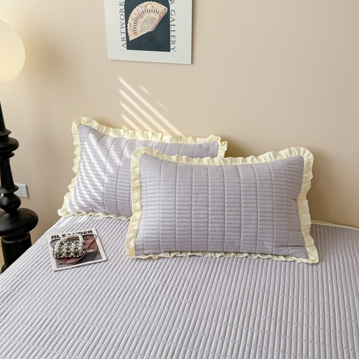 91家纺网 家纺一手货源 找家纺 妮可 2026新款绗缝多功能四季款花边单床盖床盖单件单品床盖 气质灰