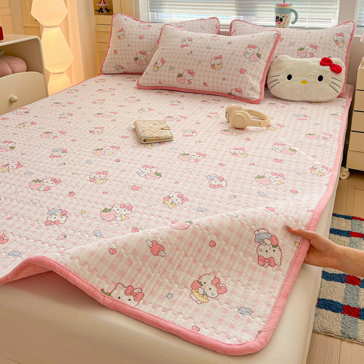 91家纺网 家纺一手货源 找家纺 （总）恒尚居 2026新款A类双层纱牛奶绒夹棉床垫