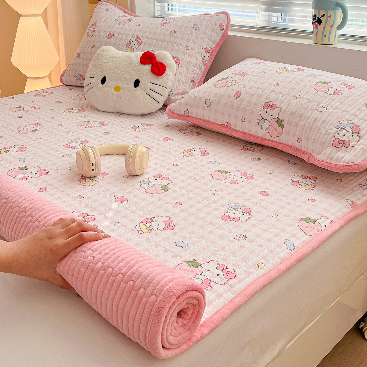 91家纺网 家纺一手货源 找家纺 （总）恒尚居 2026新款A类双层纱牛奶绒夹棉床垫