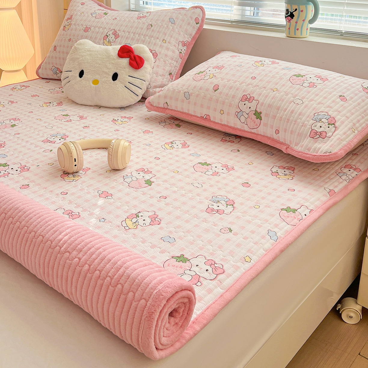 91家纺网 家纺一手货源 找家纺 （总）恒尚居 2026新款A类双层纱牛奶绒夹棉床垫