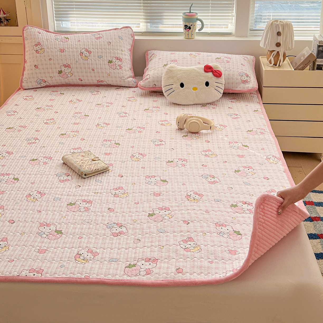 91家纺网 家纺一手货源 找家纺 （总）恒尚居 2026新款A类双层纱牛奶绒夹棉床垫